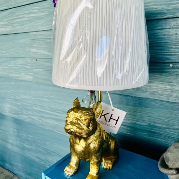 NWT Brushed Gold Little FRENCH BULLDOG Desk Table Lamp - Picture 13 of 16